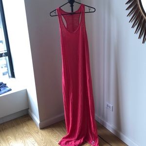 Pink cotton maxi dress